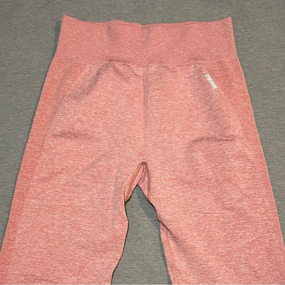 NWT Gymshark High Waisted Flex Leggings Pink Heathered Large Seamless Workout - Picture 3 of 8